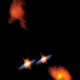 La galaxia 0402 + 379 albergando los dos agujeros negros supermasivos en su centro. UNM